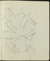 Tänzer und Darsteller Seite aus einem Skizzenbuch, ca. 1911