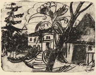 Dänischer Bauernhof mit Herrenhaus, 1912