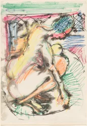 Erna badet in einer Wanne, 1913-1914