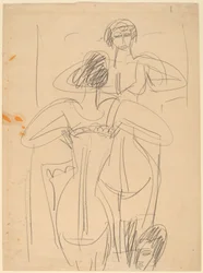 Mädchen vor einem Spiegel, 1912-1913