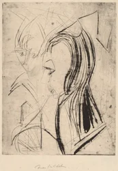 Köpfe von zwei Mädchen, 1919