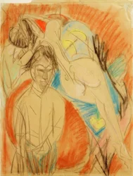 Maler und nackte Frau (Selbstbildnis mit Modell)