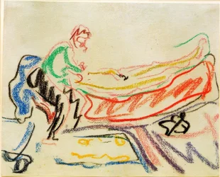 Paar auf Canapee (Erich Heckel und Modell)