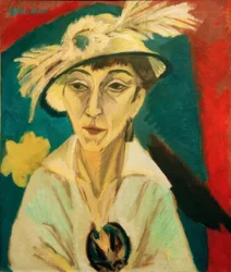 Porträt Erna Schilling (Kranke Frau, Dame mit Hut)