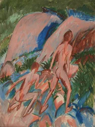 Zwei nackte Figuren in einer Landschaft, 1913