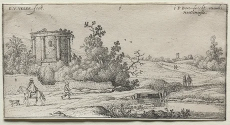 Landschaften: Landschaft mit Ruinen eines römischen Tempels