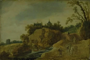Felsige Landschaft mit einer Burg