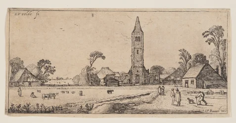 Pfad rechts führend zu einem Dorf, aus Landschaften