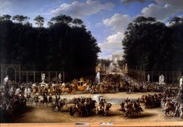 Napoleon und Marie Louise betreten den Tuileriengarten