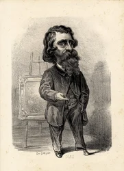 Flugblatt - Illustration von Etienne Carjat (1826-1906): Kunst - Maler, Diaz Narcisse Diaz de la Pena (1807-1876)