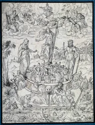 Allegorie der Religion. Zeichnung von Etienne Delaune (1518-1583/95) 16. Jahrhundert Paris, Louvre Museum