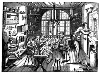 Das Atelier von Etienne Delaune, 1576, 1870