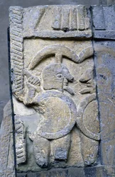 Etruskischer Krieger auf einem Sarkophag im Nationalmuseum von Tarquinia.