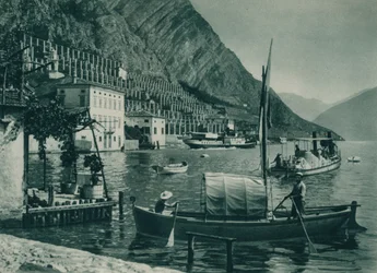 Hafen von Limone sul Garda, Italien, 1927