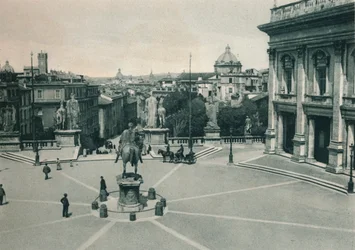 Piazza del Campidoglio mit der Statue von Marcus Aurelius, Rom, Italien, 1927
