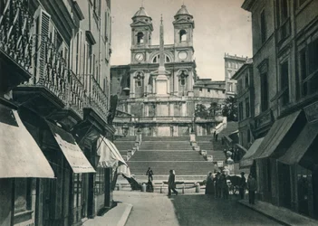 Spanische Treppe und Trinità dei Monti Kirche, Rom, Italien, 1927