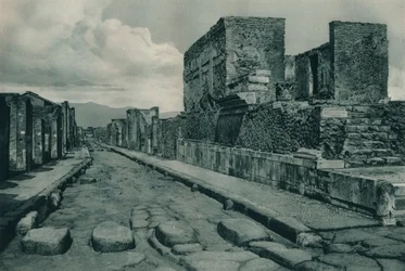 Straße zwischen Ruinen, Pompeji, Italien, 1927