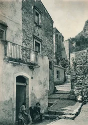 Straße in Taormina, Sizilien, Italien