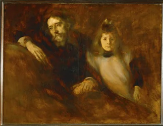 Alphonse Daudet und seine Tochter Edmee