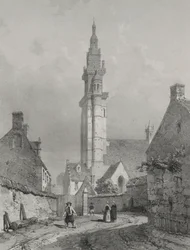 Malerische und romantische Reisen im alten Frankreich. Bretagne: Kirche von Roscoff