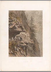 Wanderer am Tête Noire-Pass zwischen Martigny und Chamonix