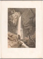 Blick auf den Pèlerins-Wasserfall