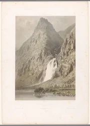 Ansicht des Wasserfalls von Pissevache