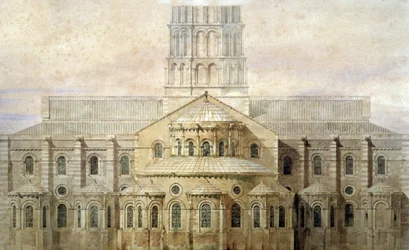 Basilika Saint Sernin, die Apsis, Toulouse, ca. 1845 (Illustration)