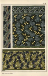 Salomonsiegel, Polygonatum multiflorum, als Designmotiv in Tapeten, Bordüren und Stoffen