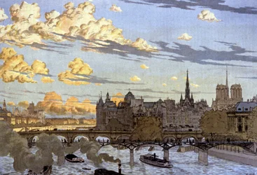 Die Île de la Cité vom Louvre-Brücke aus gesehen