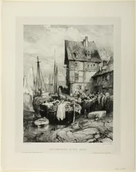 Inneres eines Hafens, Platte fünf aus Sechs Marinen