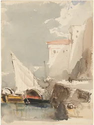 Segelboote in einem sonnigen Hafen (recto)