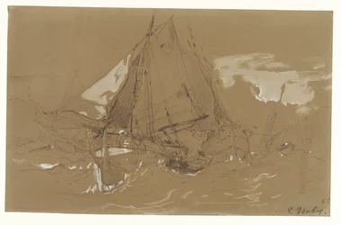 Fischerboot in einem Sturm