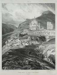 Malerische und romantische Reisen im alten Frankreich, Auvergne: Apsis der Kirche von Saint Nectaire