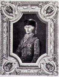 Porträt von Katharina II. der Großen (1729-96) in Reisekleidung, graviert von Stephane Pannemaker