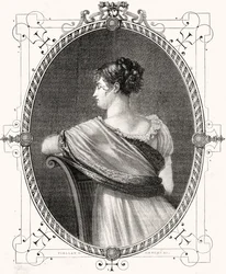 Porträt von Madame Recamier, graviert von Antoine Auguste Ernest Hebert