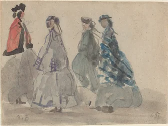 Vier Frauen in Trouville, 1865