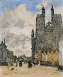 Der Platz der Kirche Saint Vulfran in Abbeville