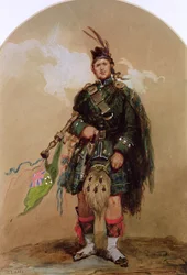Ein Dudelsackspieler der 79. Highlanders im Chobham Camp 1853