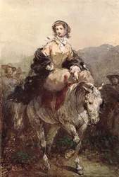 Junge Frau auf einem Pferd