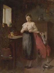 Frau in einem Innenraum