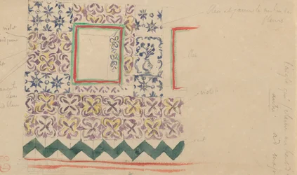 Eine Wand dekoriert mit spanischen Fliesen, 1832
