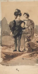 Hamlet und Horatio auf dem Friedhof, 1827-28