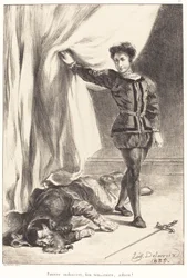 Hamlet und der Körper von Polonius, Akt III, Szene IV