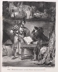 Illustrationen zu Faust: Mephistopheles besucht Faust