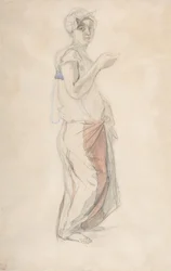 Stehende Frau im marokkanischen Kostüm, ca. 1834