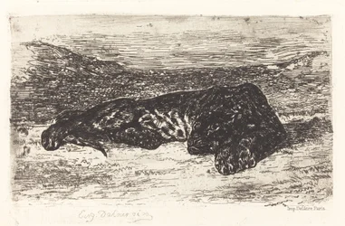 Schlafender Tiger in der Wüste, ca. 1830