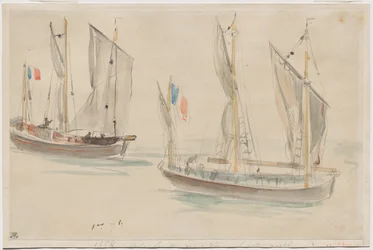 Zwei Boote im Hafen von Dieppe