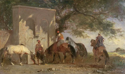 Araber tränken ihre Pferde, ca. 1865-75