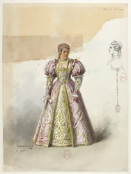 Henry VIII - Kostümentwürfe - Lacoste - 62. Anne Boleyn mit Kragen